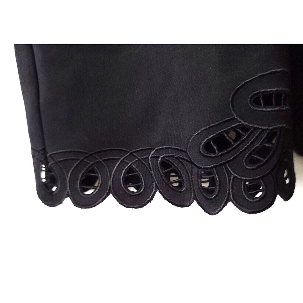 Talbots Fit & Flare Dress Embroidered Sz 6 Black Sleeveless Zip Dressy NWT $149 - Picture 6 of 9
